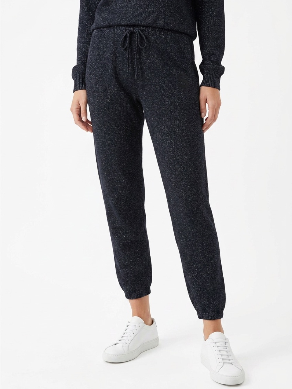 Roots Black Heather Jogger Sweatpants Women’s Medium Soft Knit Lounge Pants